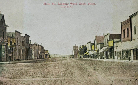 Main Street looking west, Echo Minnesota, 1910