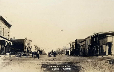Street scene, Echo Minnesota, 1920