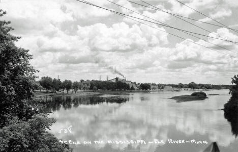 Mississippi River scene, Elk River Minnesota, 1950's