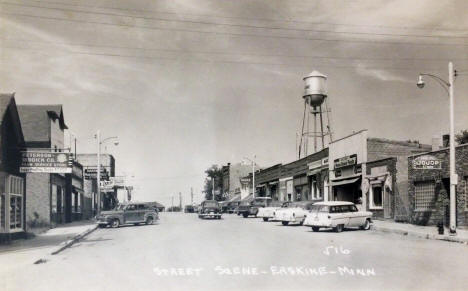 Street scene, Erskine Minnesota, 1950's