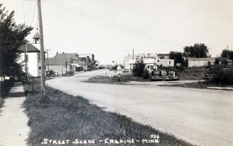 Street scene, Erskine Minnesota, 1940's