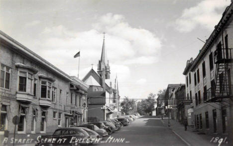 Street scene, Eveleth Minnesota, 1940's