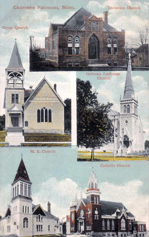 Churches, Fairmont Minnesota, 1910