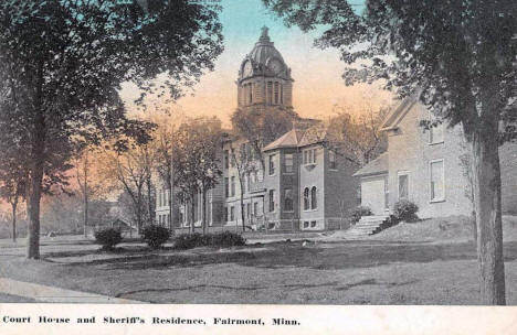 Courthouse and Sheriff's Residence, Fairmont Minnesota, 1910's