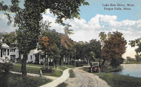 Lakeside Drive West, Fergus Falls Minnesota, 1920