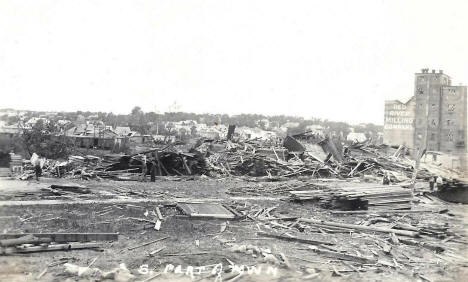 South part of Fergus Falls Minnesota after the tornado, 1919