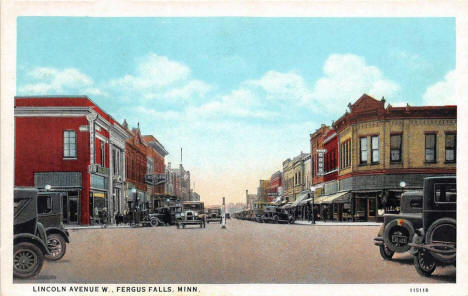 Lincoln Avenue West, Fergus Falls Minnesota, 1926