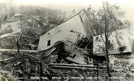 Union Avenue after the tornado hit, Fergus Falls Minnesota, June 22 1919