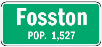 Population sign, Fosston Minnesota