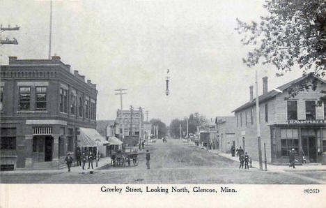 Greeley Street looking north, Glencoe Minnesota, 1910's