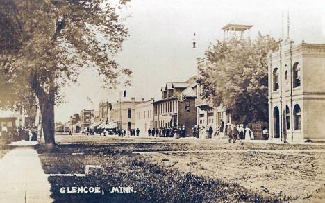 Street scene, Glencoe Minnesota, 1910's