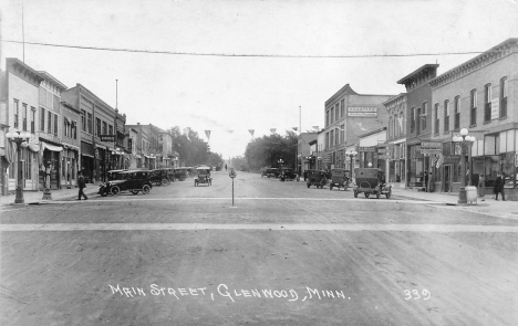 Main Street, Glenwood Minnesota, 1920's