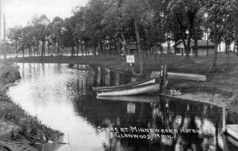 Scene at Minnewaska Hotel, Glenwood Minnesota, 1924