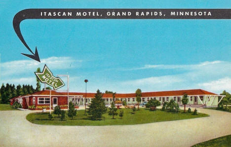 Itascan Motel, Grand Rapids Minnesota, 1950's