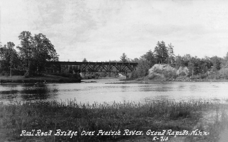 Rail Road Bridge over the Prairie River near Grand Rapids Minnesota, 1921