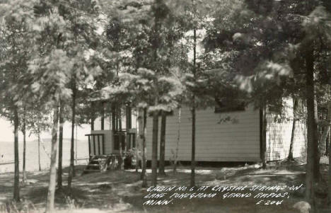 Cabin 6 at Crystal Springs Resort on Lake Pokegama, Grand Rapids Minnesota, 1940's