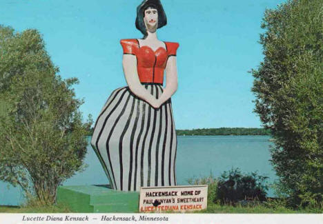 Statue of Paul Bunyan's Sweetheart, Lucette Diana Kensack, Hackensack Minnesota, 1980's