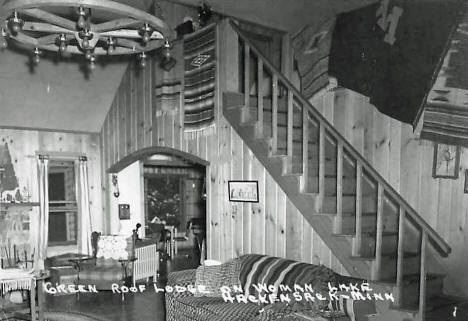 Green Roof Lodge on Woman Lake, Hackensack Minnesota, 1950's