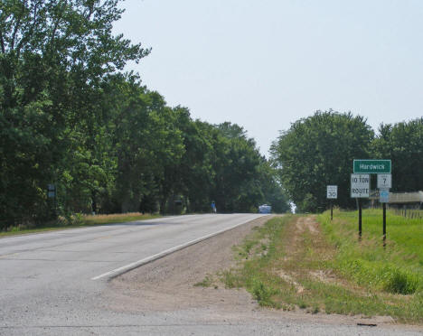 Entering Hardwick on Rock County Road 7, 2012