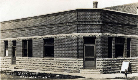 Farmers State Bank, Hartland Minnesota, 1920's