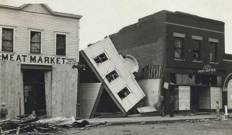 Storm damage, Hayfield Minnesota, 1920's