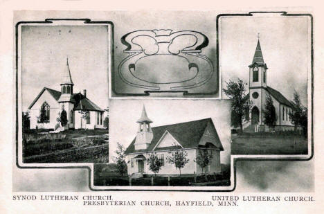 Synod Lutheran Church, Presbyterian Church and United Lutheran Church, Hayfield Minnesota, 1909