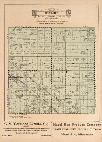 Plat map of Hazel Run Township in Yellow Medicine County Minnesota, 1929