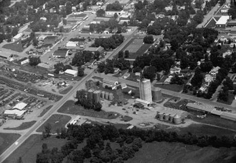 Aerial view, Elevator and surrounding area, Hendricks Minnesota, 1963