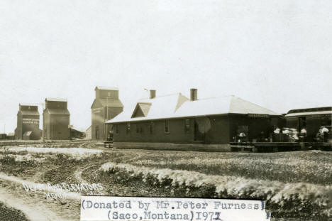 Depot and Elevators, Hendricks Minnesota, 1910's