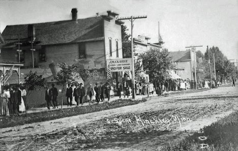 Street scene, Hinckley Minnesota, 1911