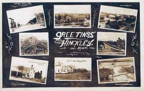 Multiple scenes, Hinckley Minnesota, 1909