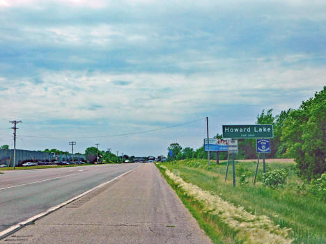 Population sign of US Highway 12, Howard Lake Minnesota, 2020