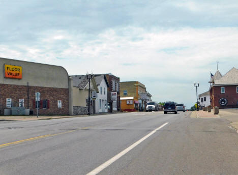 Looking west on 6th Street from 7th Avenue, Howard Lake Minnesota, 2020