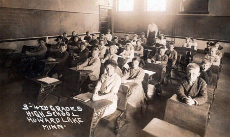 3rd - 4th Grades, High School, Howard Lake Minnesota, 1910's