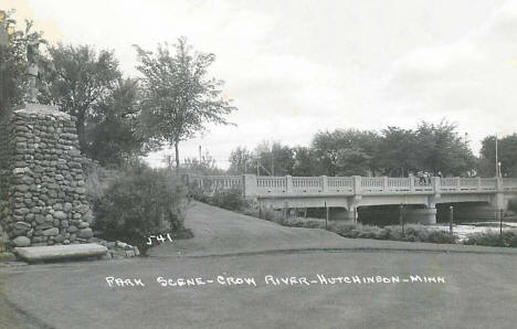 Park scene, Crow River, Hutchinson Minnesota, 1950's