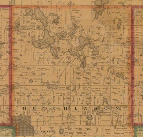 Plat map of Hutchinson Township (northern half), McLeod County, Minnesota, 1880