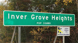 Population sign, Inver Grove Heights Minnesota