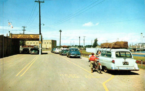 US Customs Station at border crossing, International Falls, 1950's