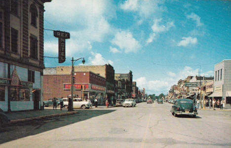 3rd Street at 3rd Avenue, International Falls Minnesota, 1950's