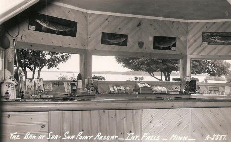 The Bar at Sha-Sha Point Resort, International Falls Minnesota, 1950's