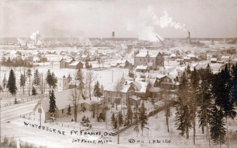 Winter scene, Fort Frances Ontario and International Falls Minnesota, 1911