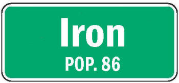 Iron Minnesota population sign
