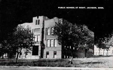 Public School at Night, Jackson Minnesota, 1917