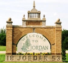 Welcome sign, Jordan Minnesota