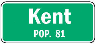 Kent Minnesota population sign
