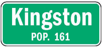 Population sign, Kingston Minnesota