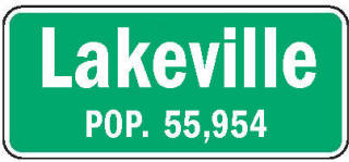Lakeville Minnesota population sign