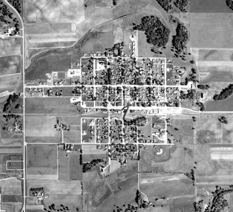 Aerial map, Lester Prairie Minnesota, 1955