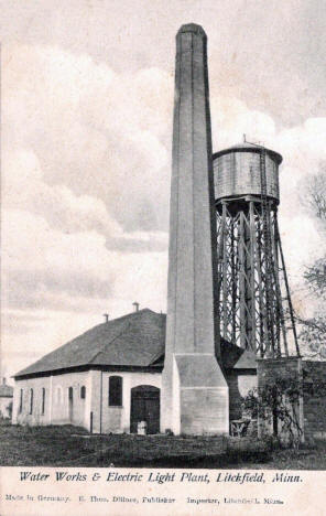 Water Works and Electric Light Plant, Litchfield Minnesota, 1910's