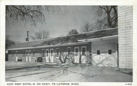 Cozy Rest Motel, Luverne Minnesota, 1950's